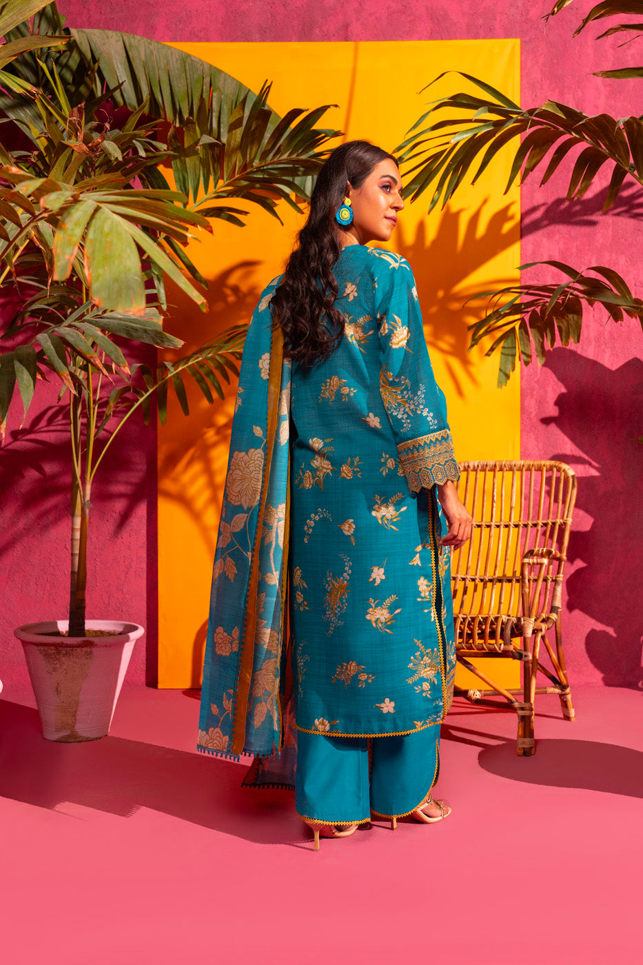 3 Pc Embroidered Poly Lawn Suit With Poly Lawn Dupatta