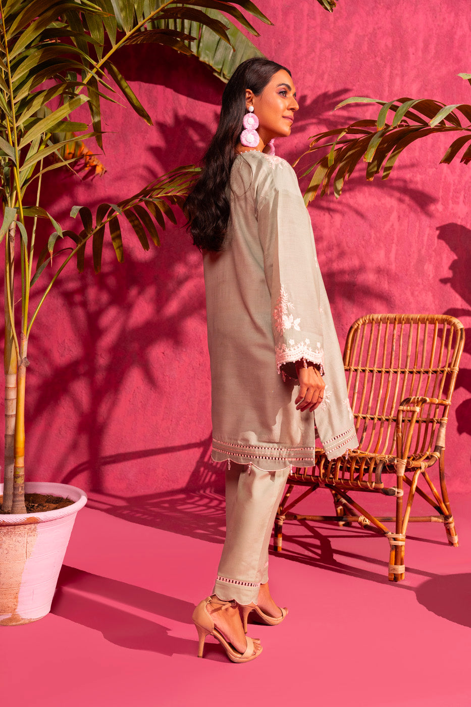 2 Pc Embroidered Poly Lawn Suit With Poly Lawn Trouser