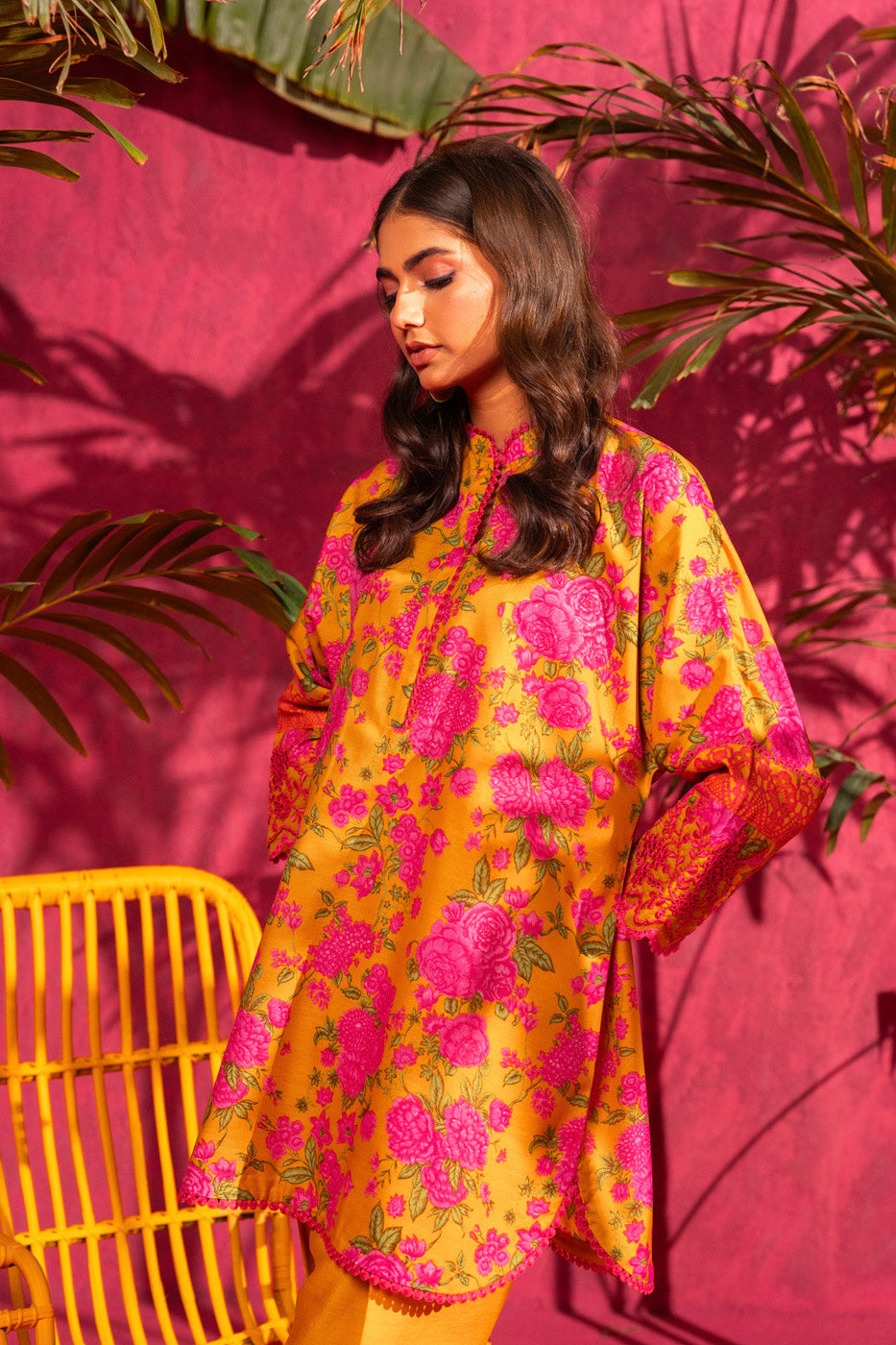 2 Pc Embroidered Poly Lawn Suit With Poly Lawn Trouser
