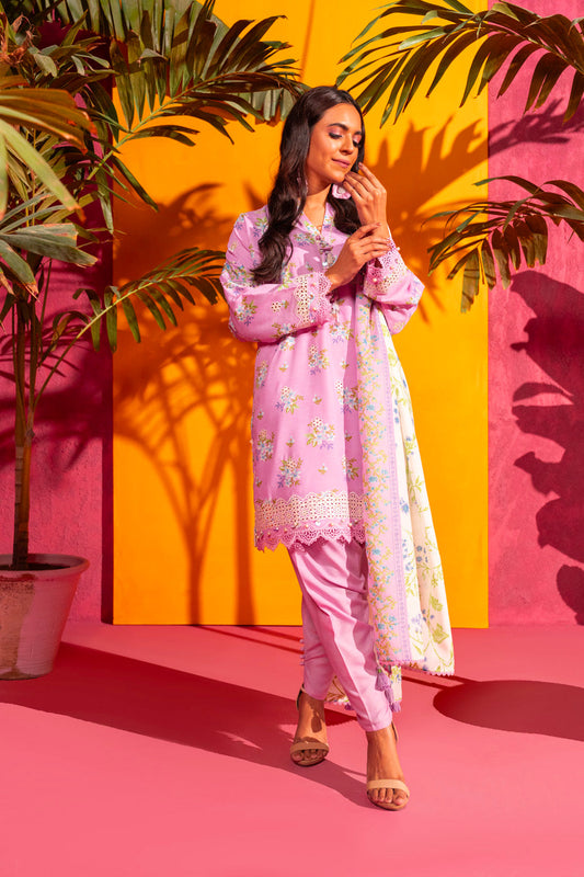 3 Pc Embroidered Poly Lawn Suit With Poly Lawn Dupatta