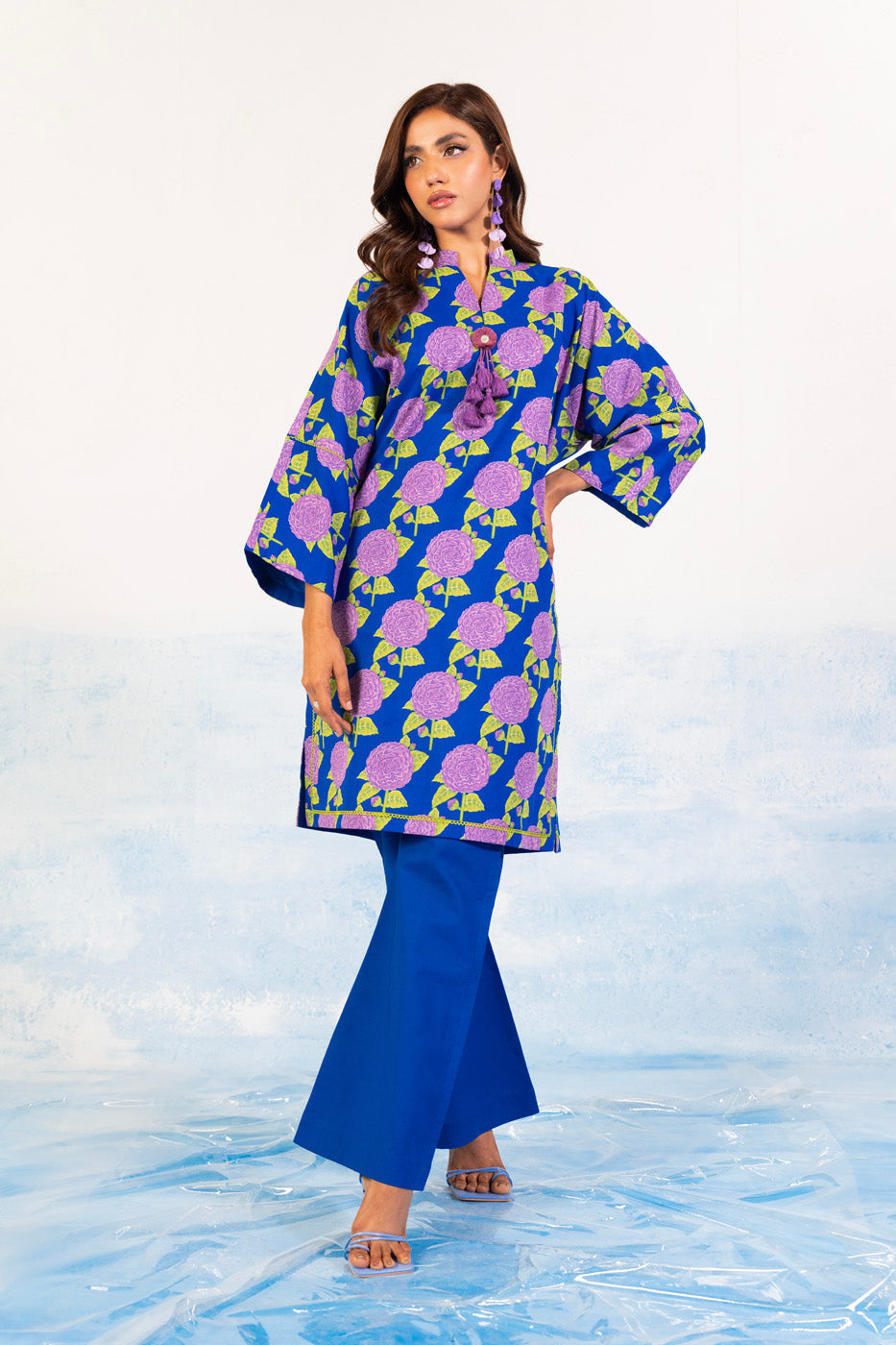 1 Pc Printed Silver Lawn Shirt