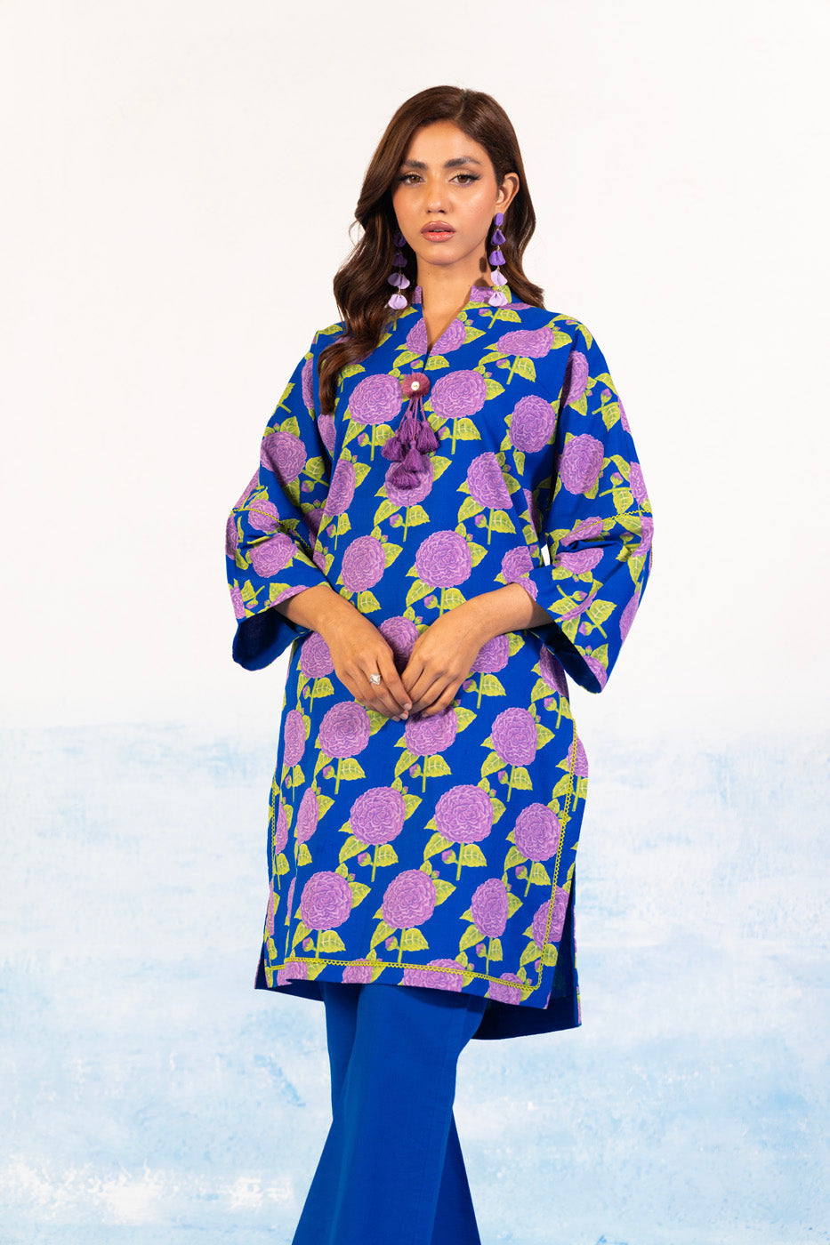 1 Pc Printed Silver Lawn Shirt