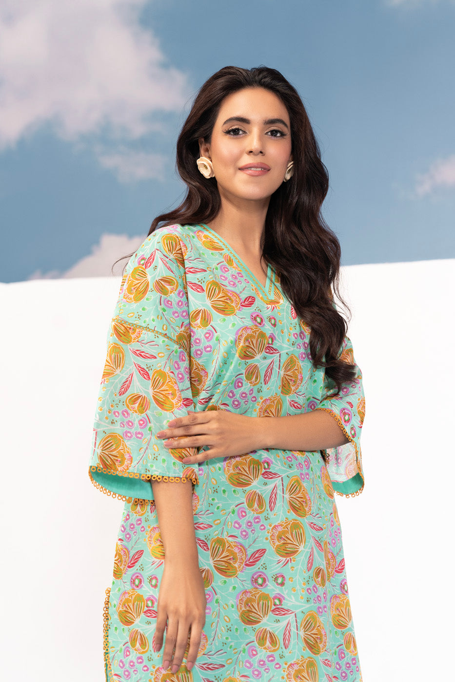 1 Pc Printed Silver Lawn Shirt