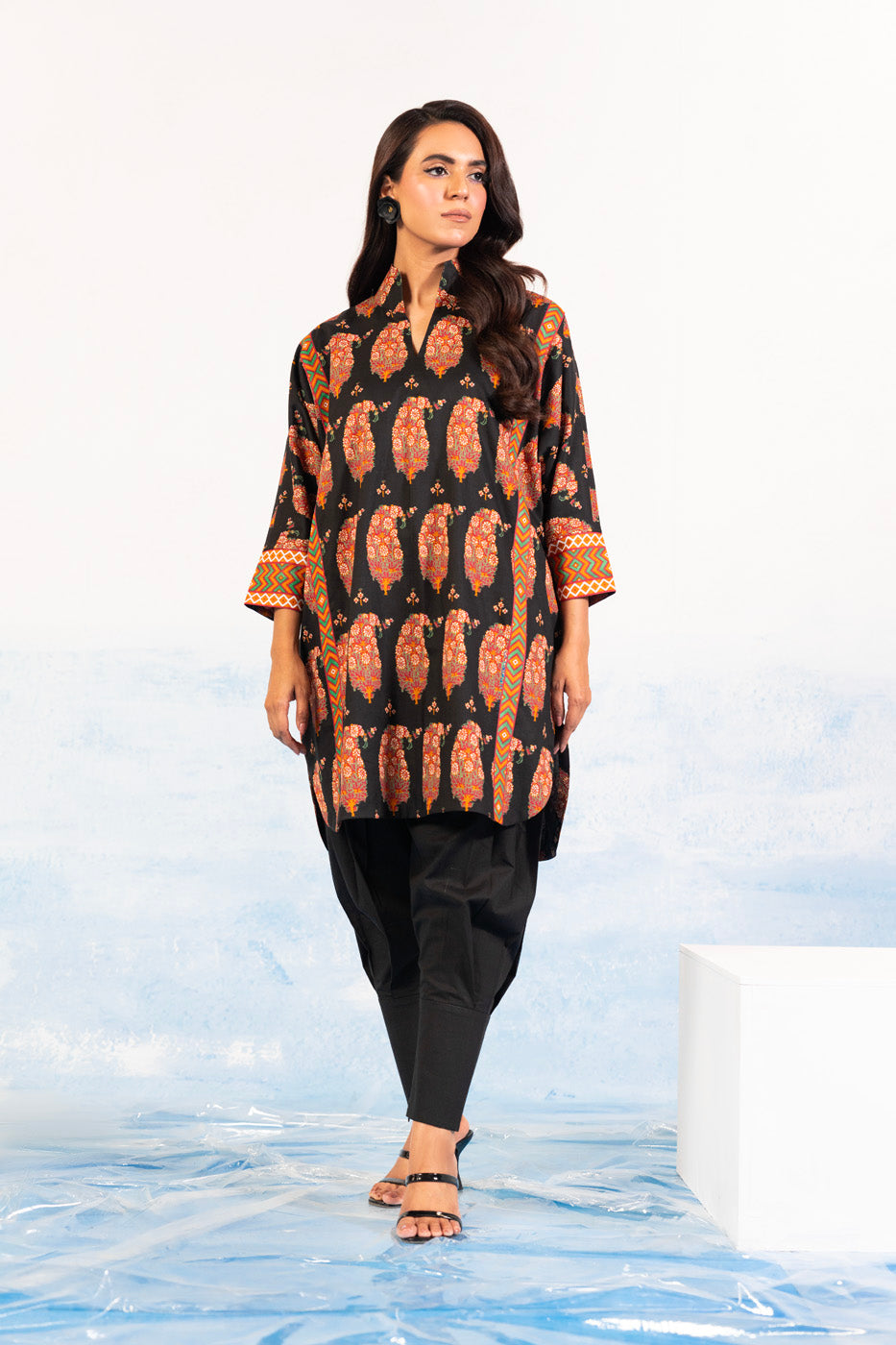 1 Pc Printed Silver Lawn Shirt