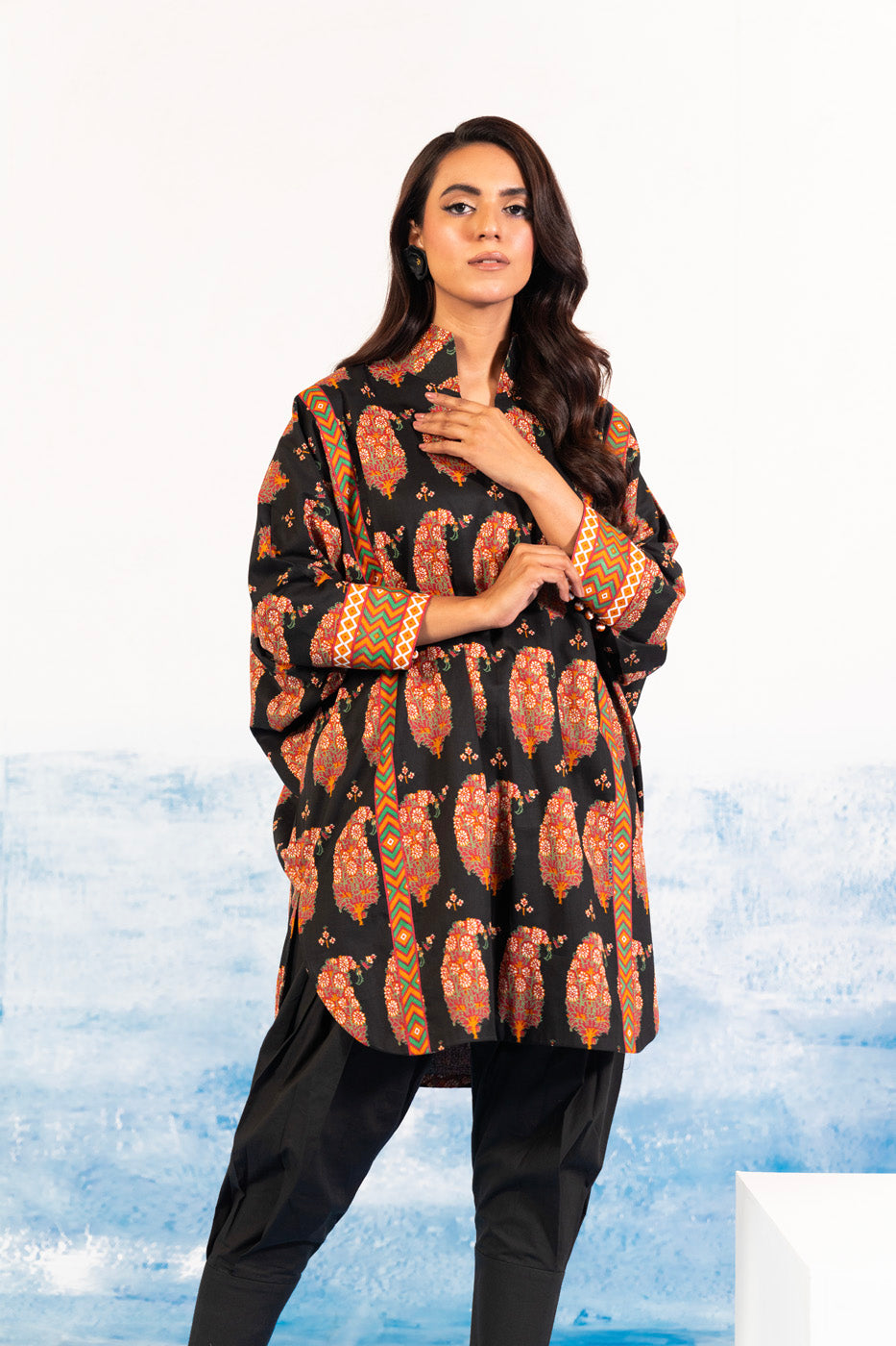 1 Pc Printed Silver Lawn Shirt