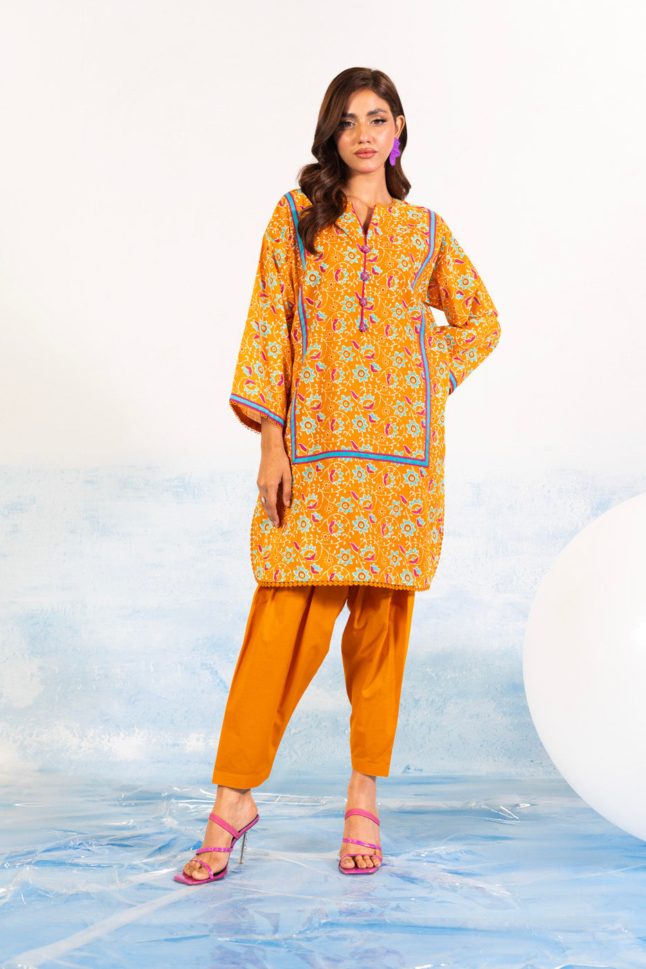 1 Pc Printed Silver Lawn Shirt