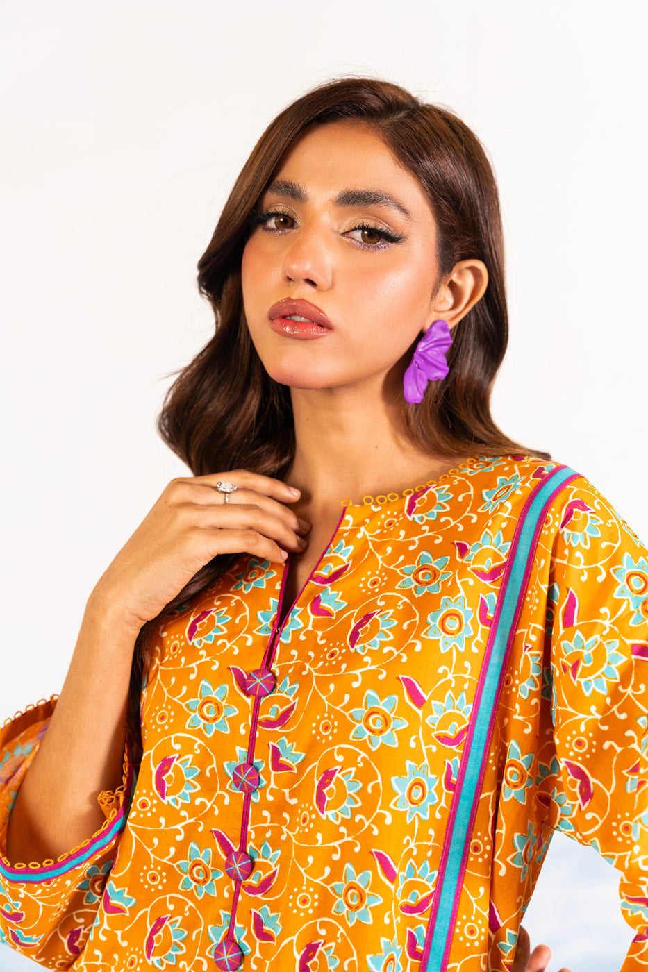 1 Pc Printed Silver Lawn Shirt