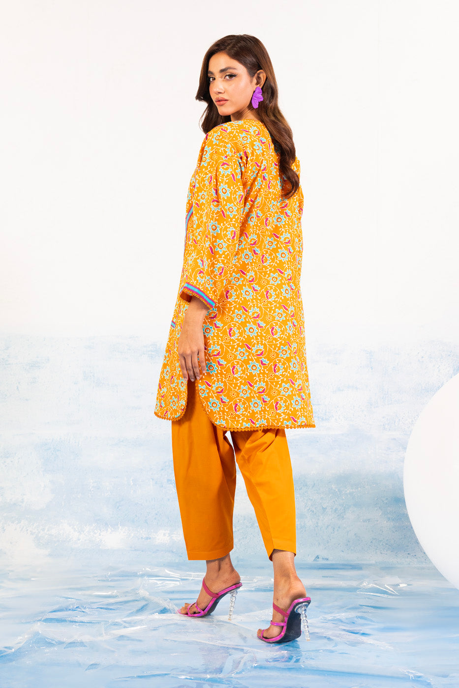 1 Pc Printed Silver Lawn Shirt