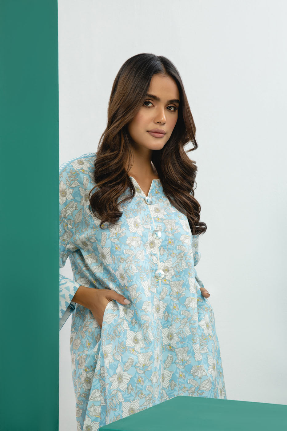 1 Pc Printed Cambric Shirt