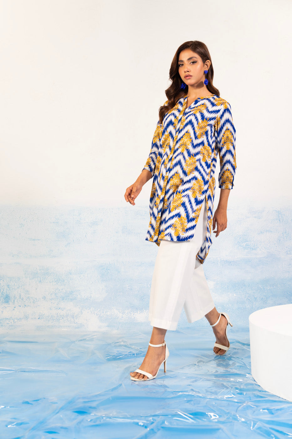 1 Pc Printed Silver Lawn Shirt