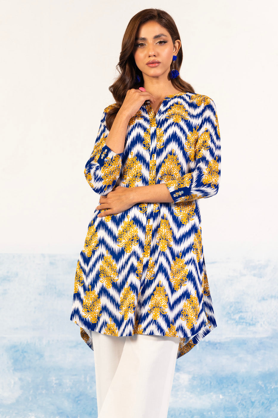 1 Pc Printed Silver Lawn Shirt