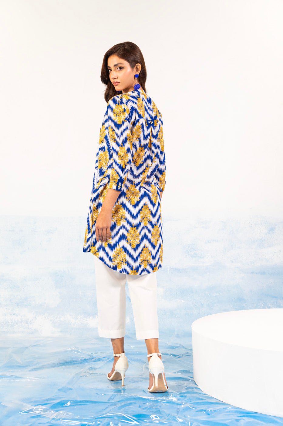 1 Pc Printed Silver Lawn Shirt