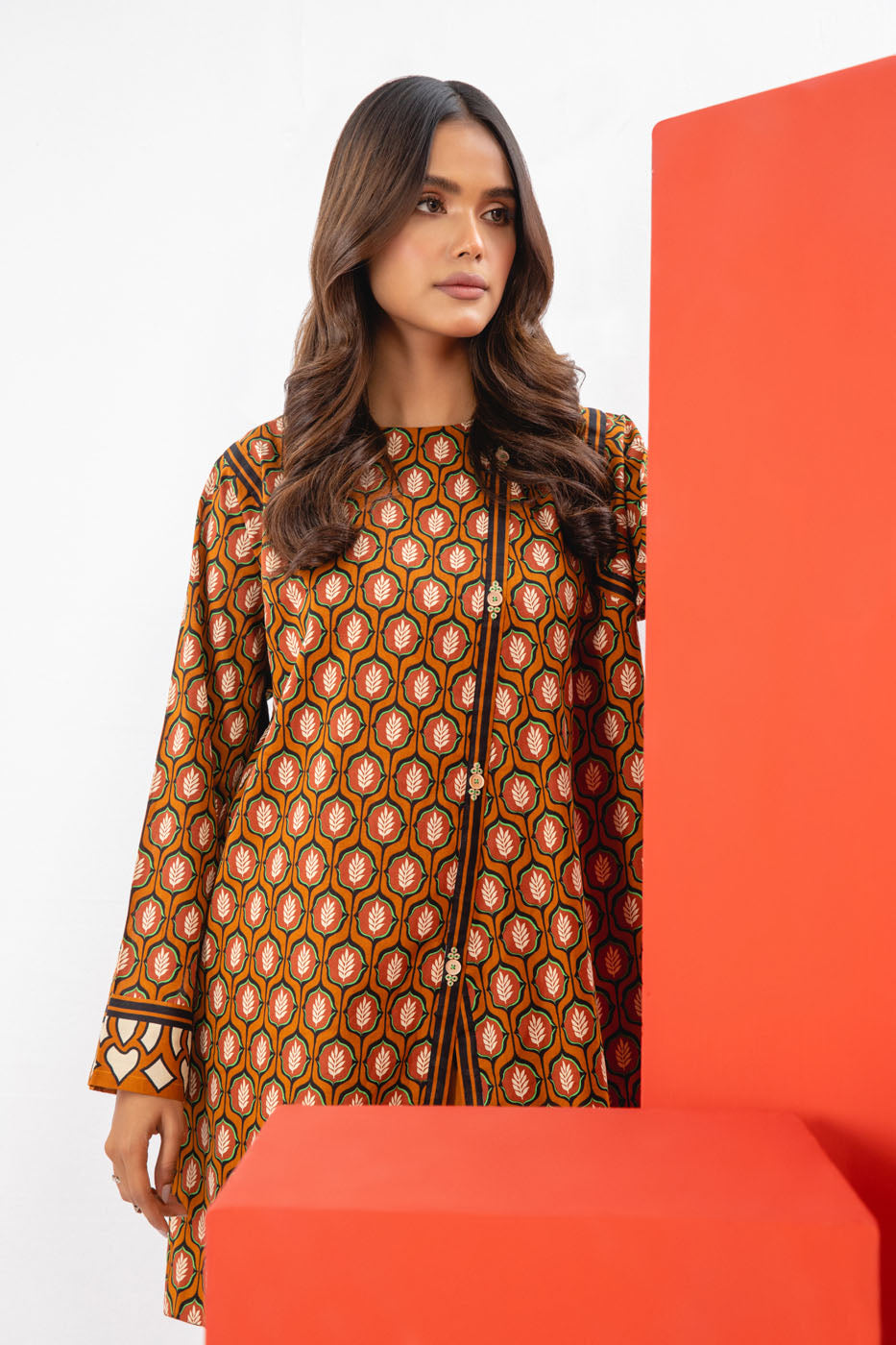 1 Pc Printed Cambric Shirt