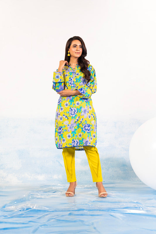 1 Pc Printed Silver Lawn Shirt