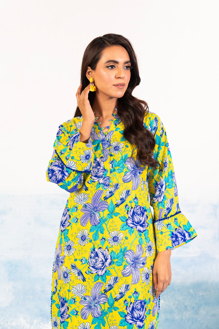 1 Pc Printed Silver Lawn Shirt