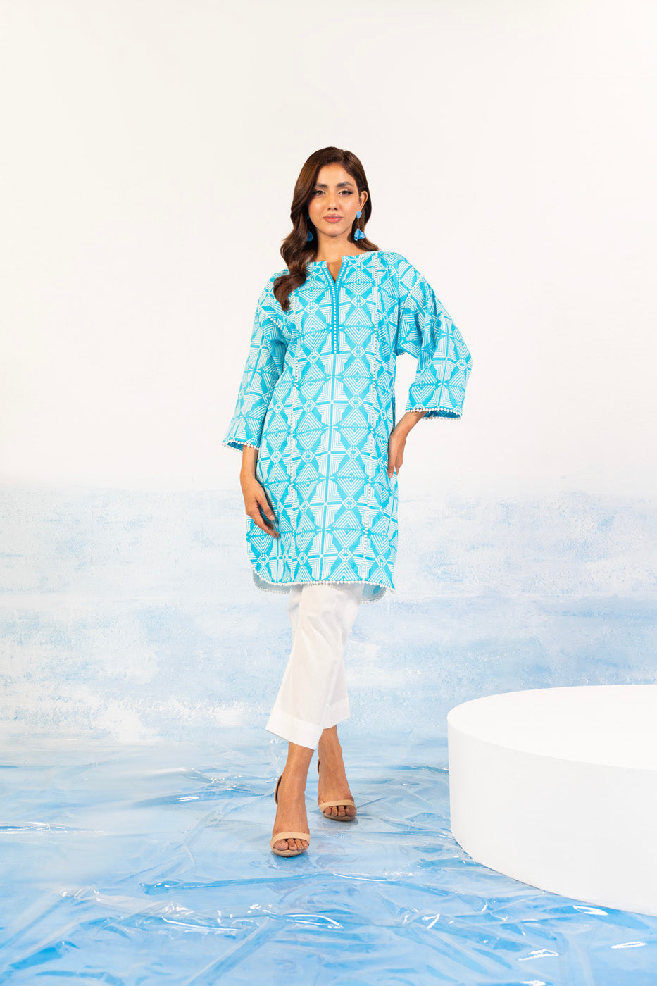 1 Pc Printed Silver Lawn Shirt