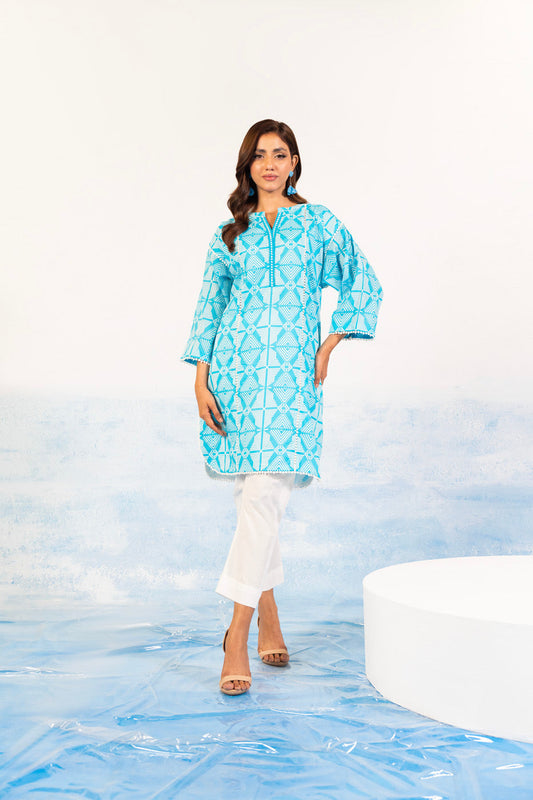 1 Pc Printed Silver Lawn Shirt
