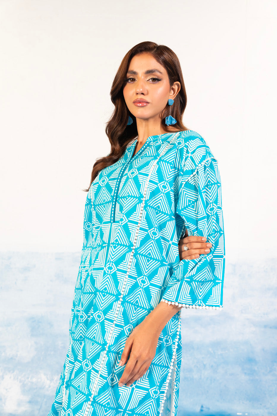 1 Pc Printed Silver Lawn Shirt