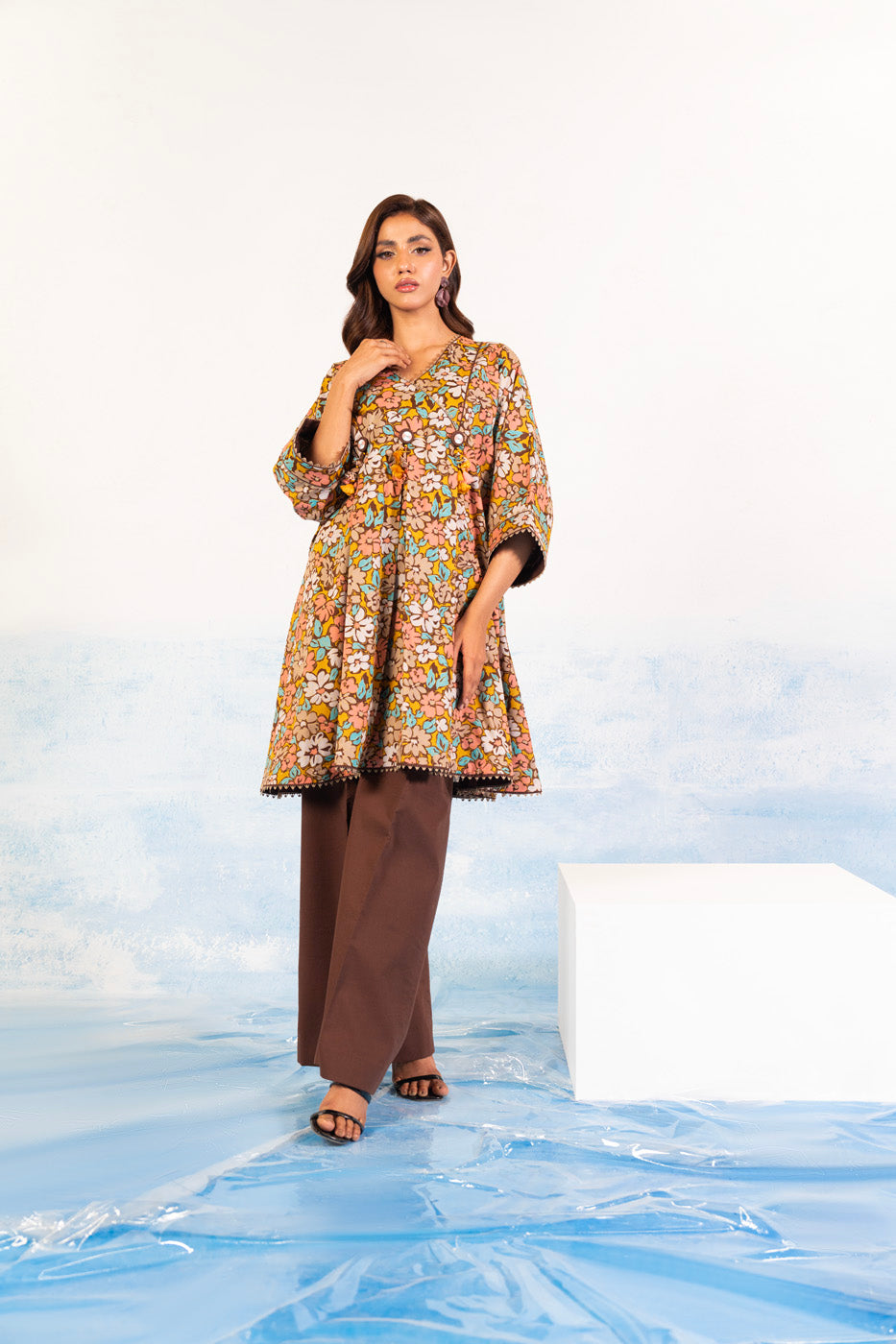 1 Pc Printed Silver Lawn Shirt