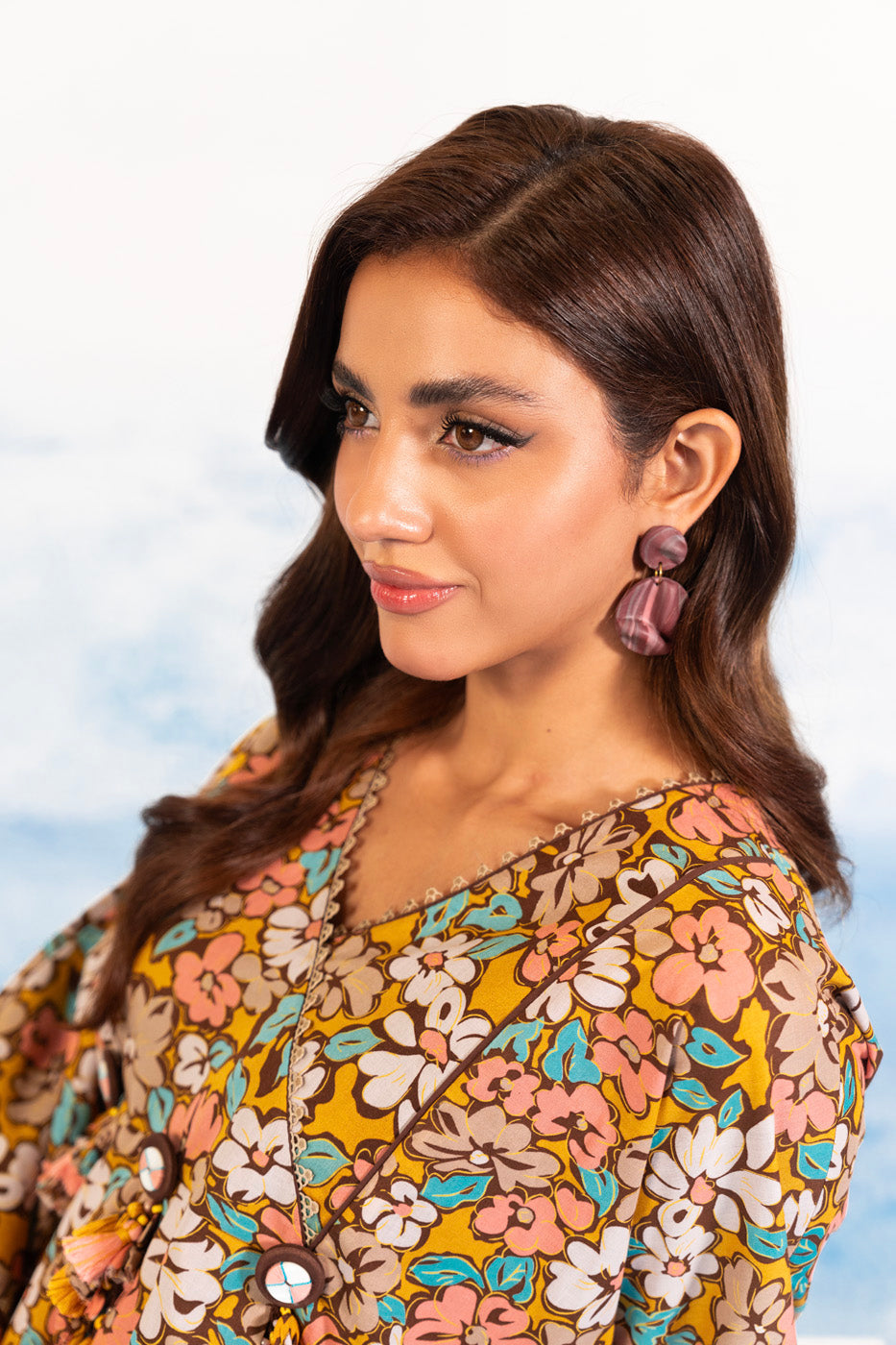 1 Pc Printed Silver Lawn Shirt