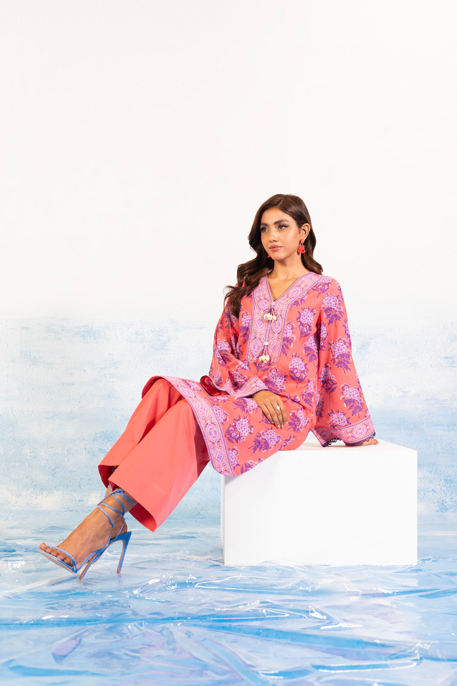 1 Pc Printed Silver Lawn Shirt