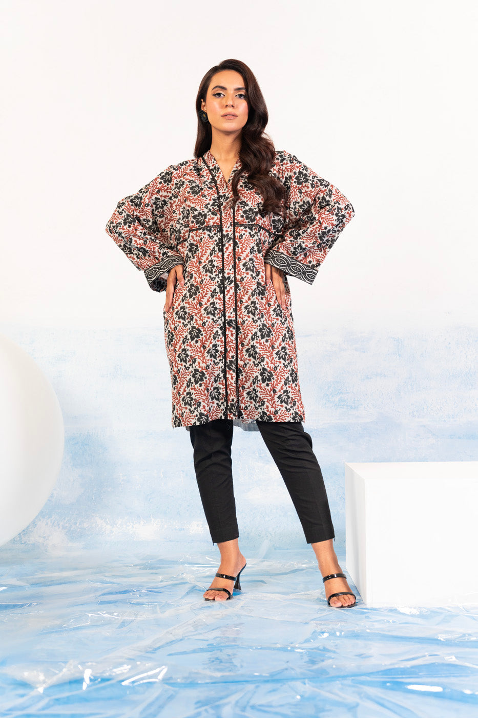1 Pc Printed Silver Lawn Shirt