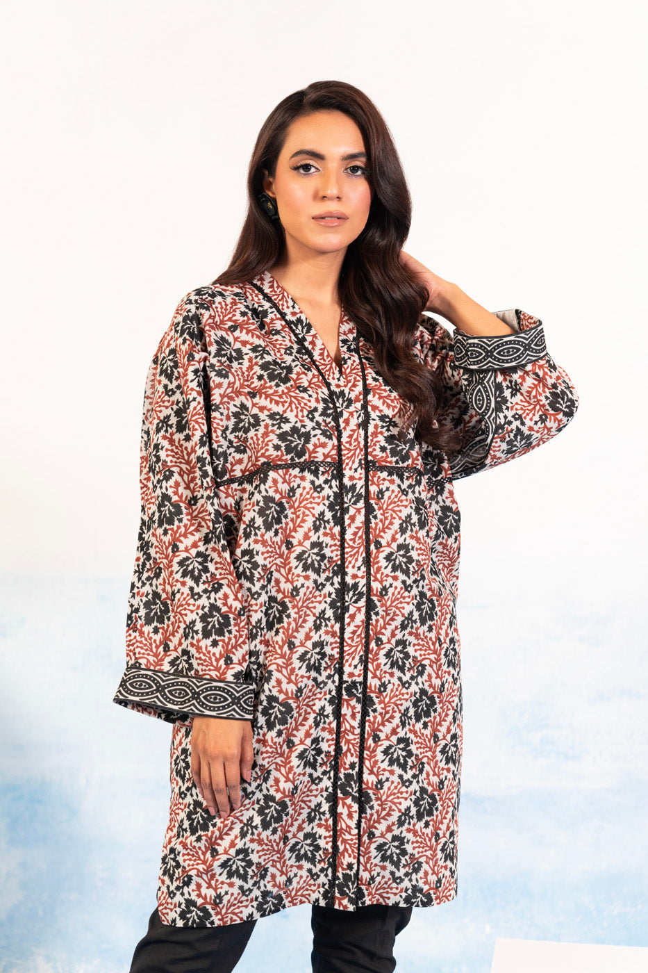 1 Pc Printed Silver Lawn Shirt