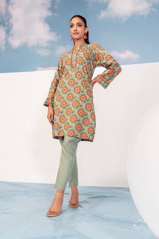 1 Pc Printed Silver Lawn Shirt