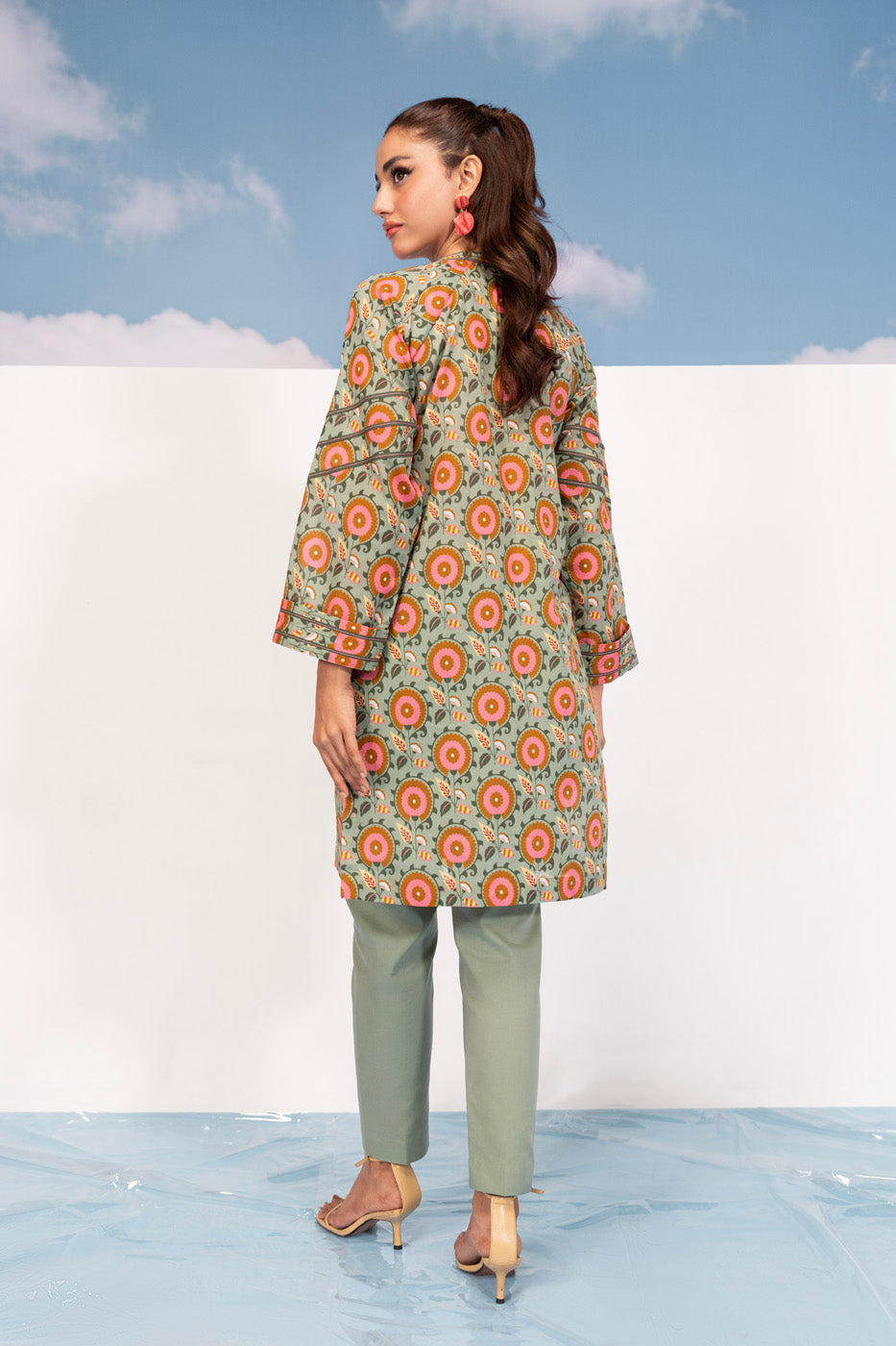 1 Pc Printed Silver Lawn Shirt