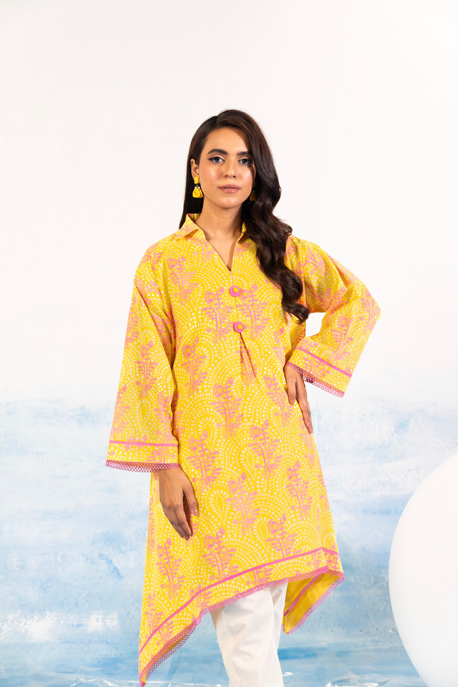 1 Pc Printed Silver Lawn Shirt