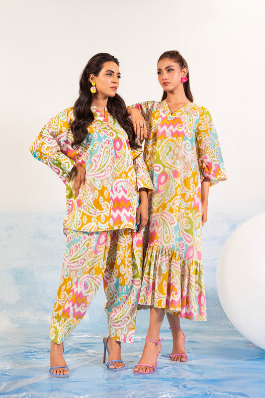 1 Pc Printed Silver Lawn Shirt