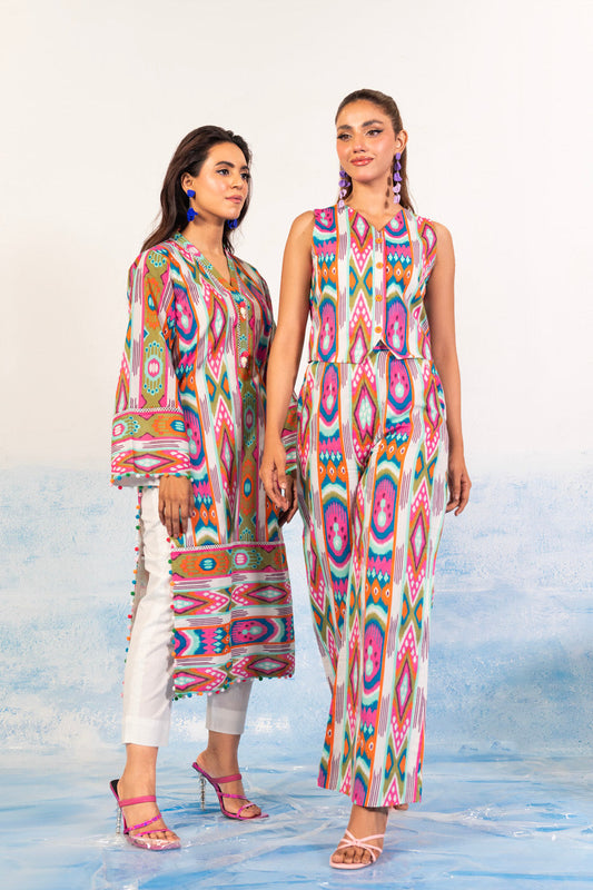 1 Pc Printed Silver Lawn Shirt