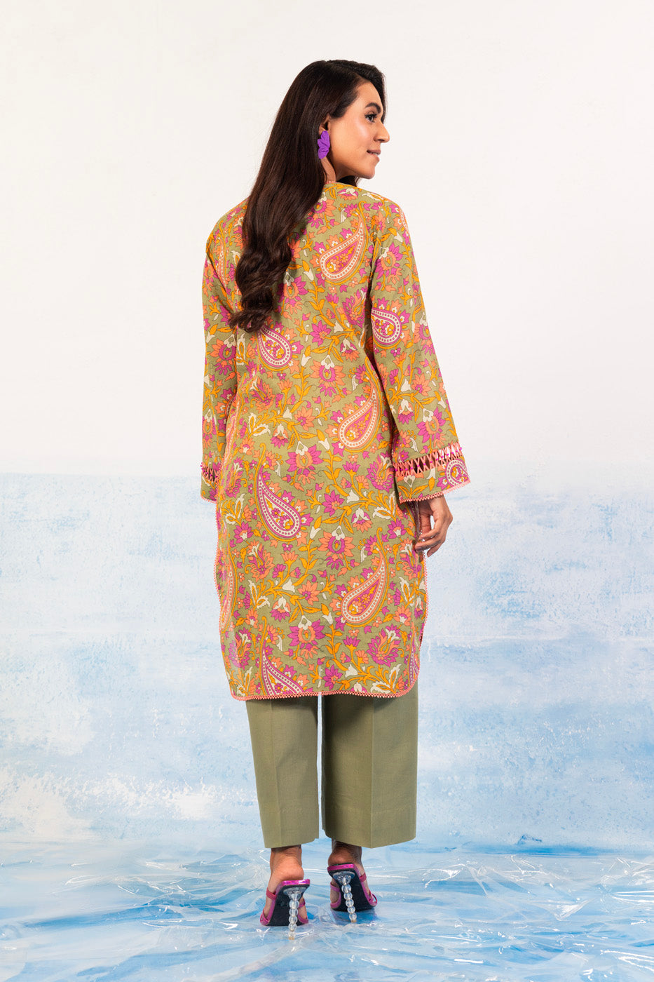 1 Pc Printed Silver Lawn Shirt