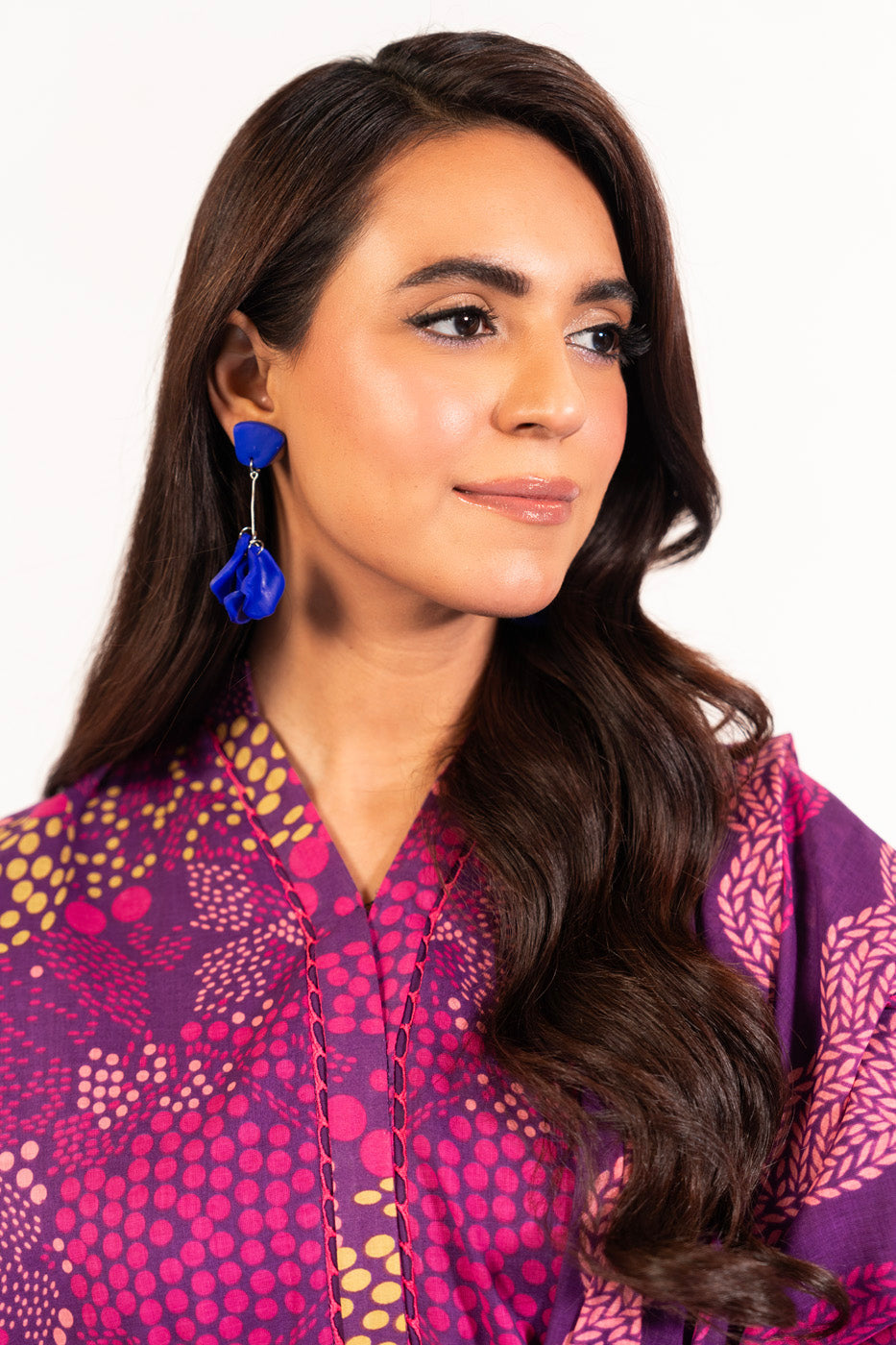 2 Pc Printed Silver Lawn Shirt With Lawn Dupatta