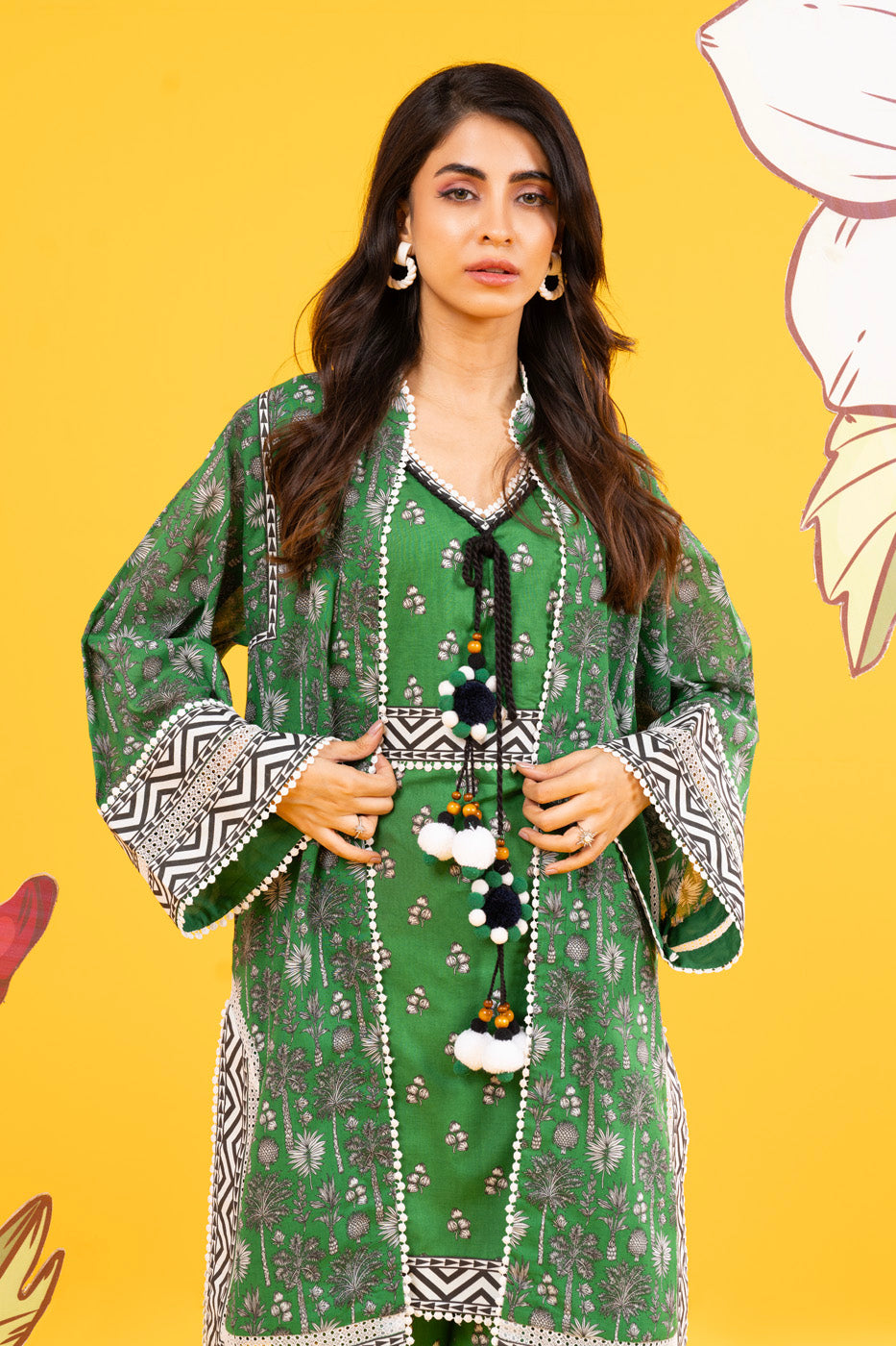 2 Pc Printed Lawn Shirt With Cambric Trouser