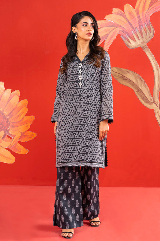 2 Pc Printed Lawn Shirt With Cambric Trouser
