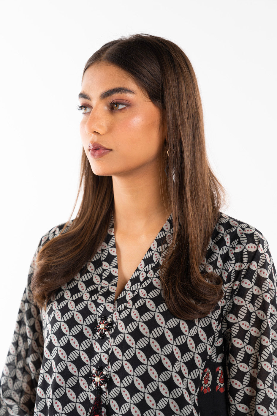 2 Pc Printed Lawn Shirt With Cambric Trouser