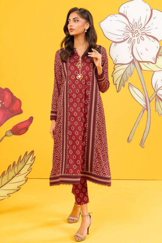2 Pc Printed Lawn Shirt With Cambric Trouser