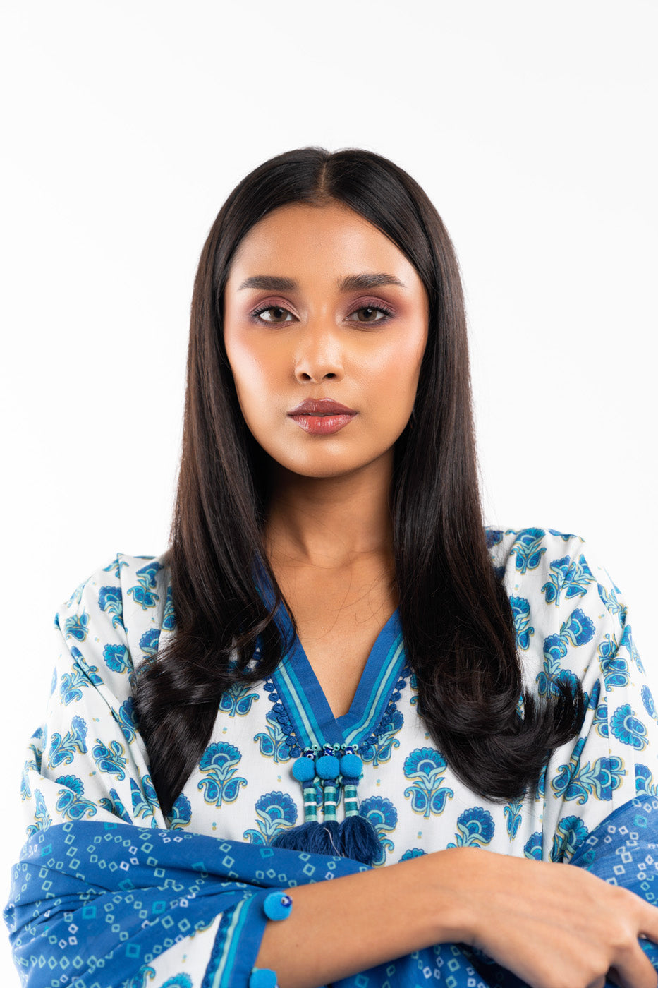 2 Pc Printed Lawn Shirt With Lawn Dupatta