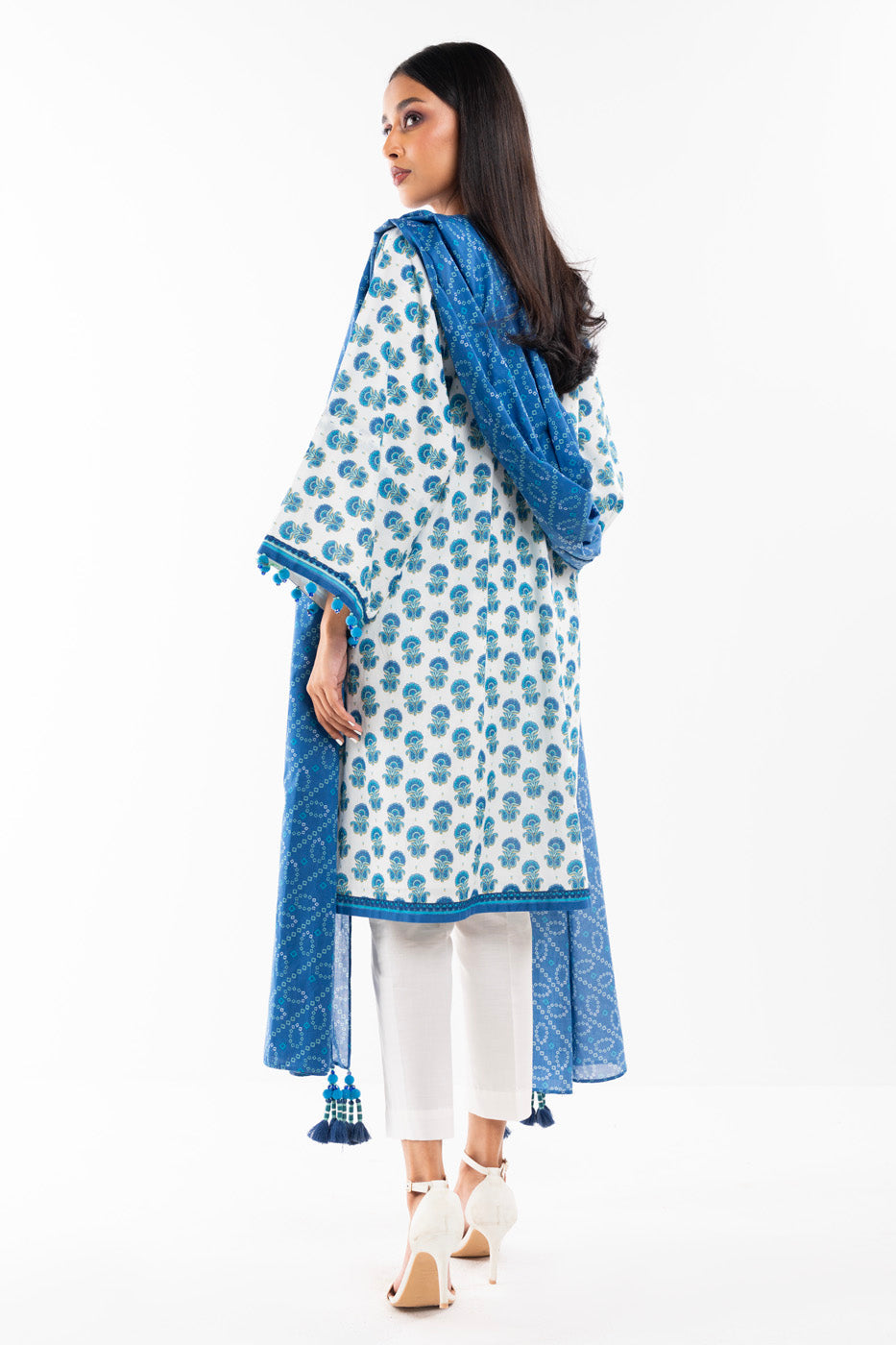 2 Pc Printed Lawn Shirt With Lawn Dupatta