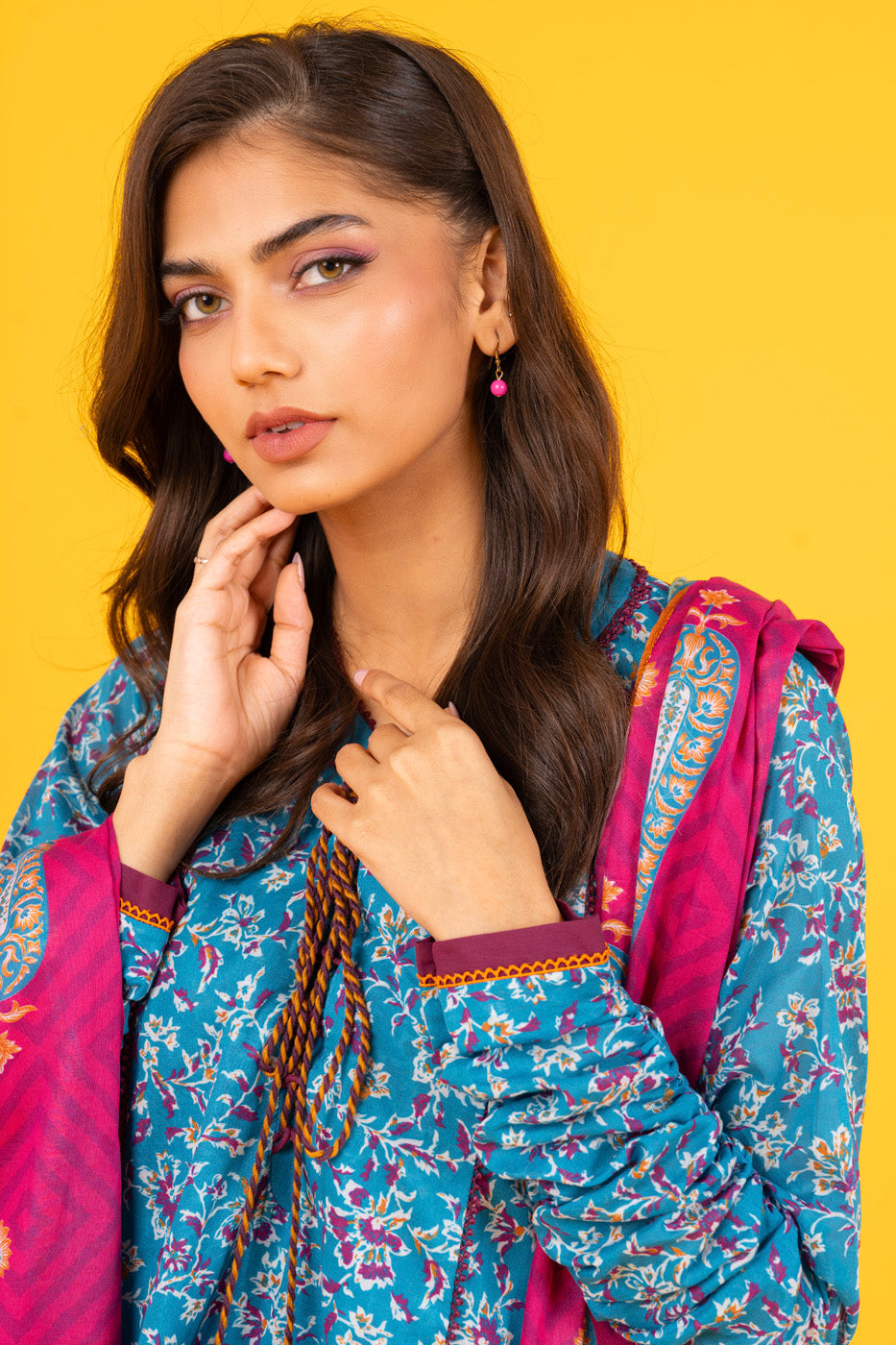 2 Pc Printed Lawn Shirt With Lawn Dupatta