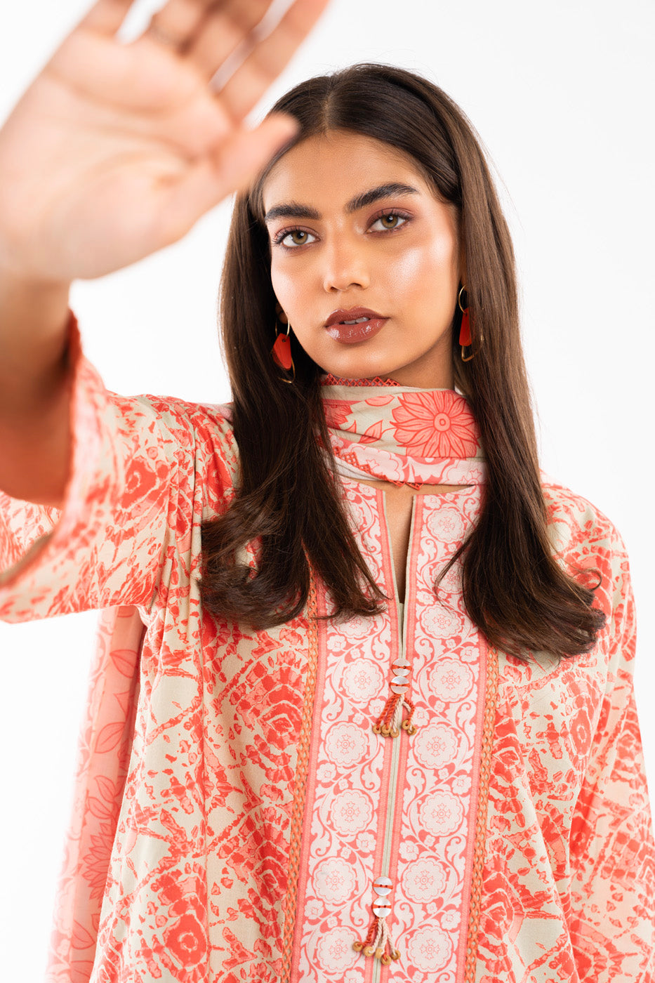 2 Pc Printed Lawn Shirt With Lawn Dupatta