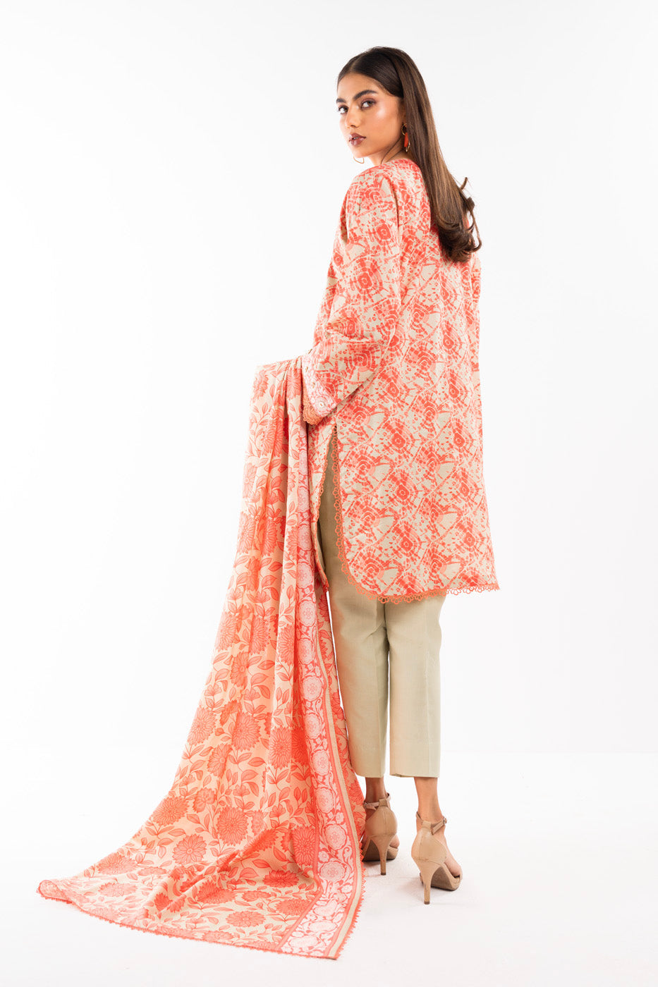 2 Pc Printed Lawn Shirt With Lawn Dupatta