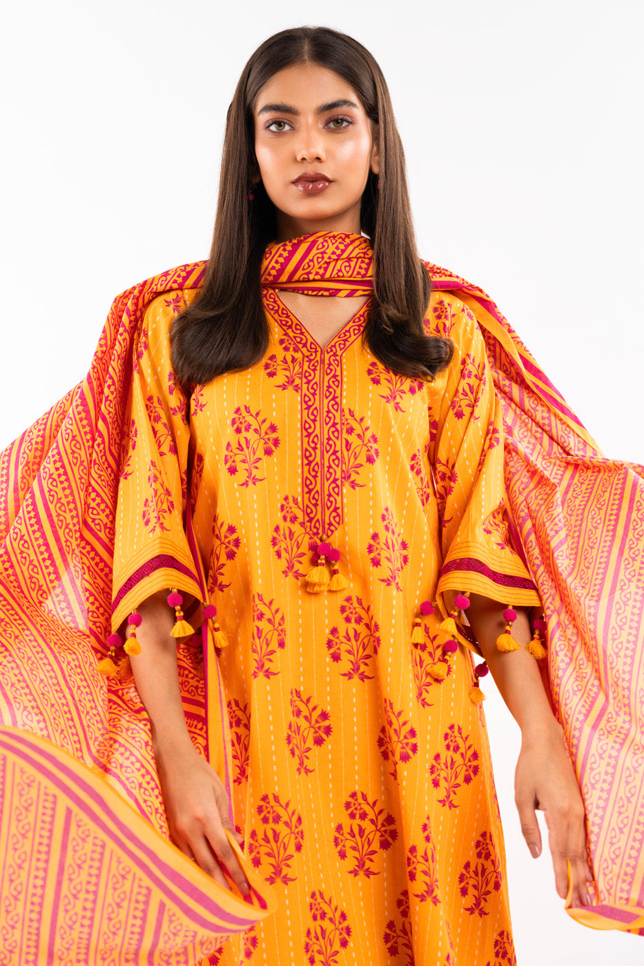 2 Pc Printed Lawn Shirt With Lawn Dupatta