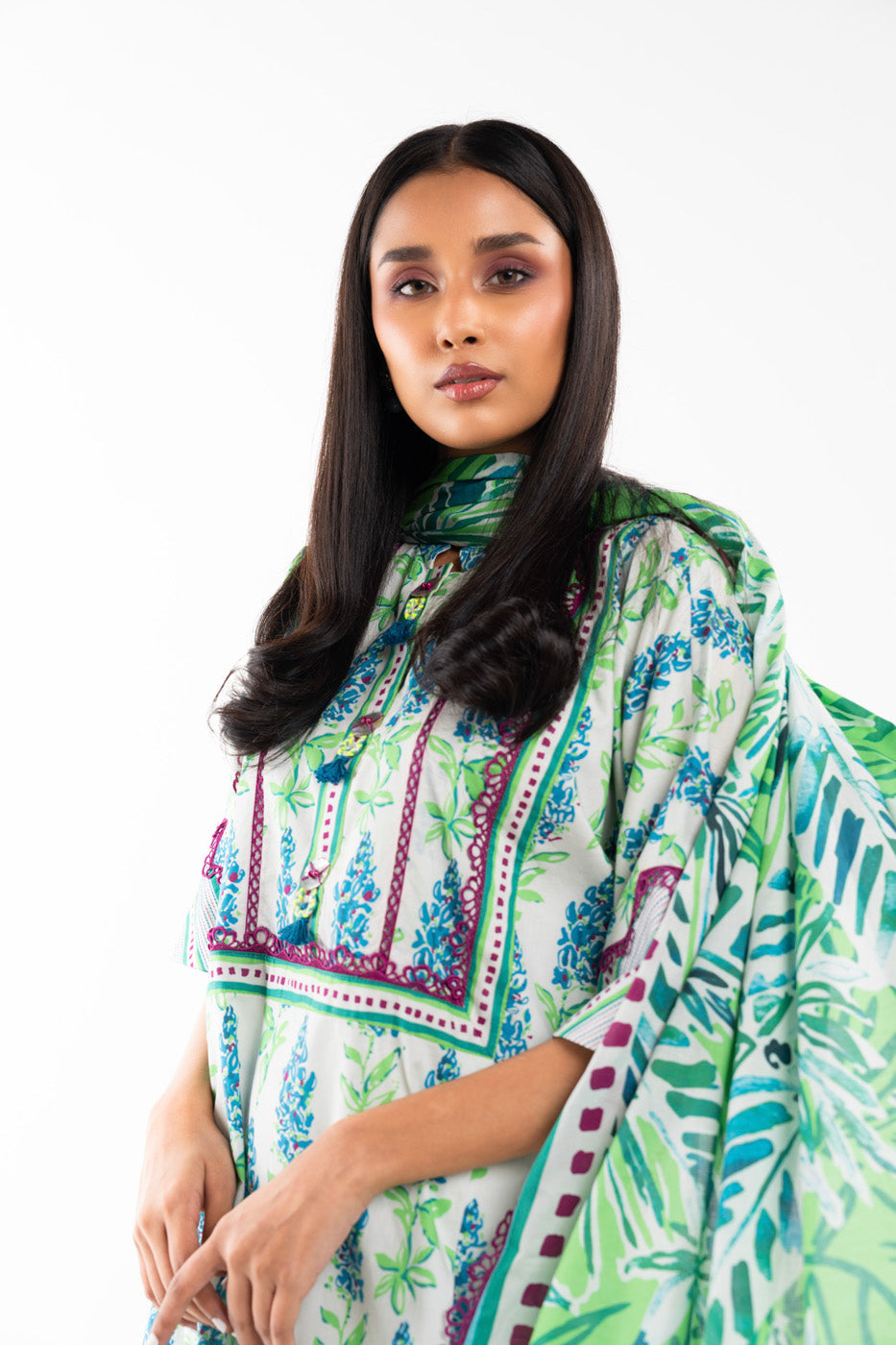 2 Pc Printed Lawn Shirt With Lawn Dupatta