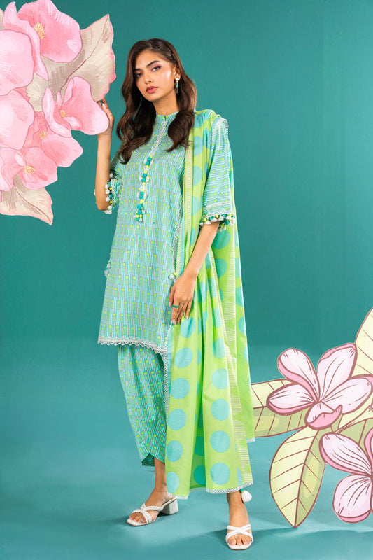 2 Pc Printed Lawn Shirt With Lawn Dupatta