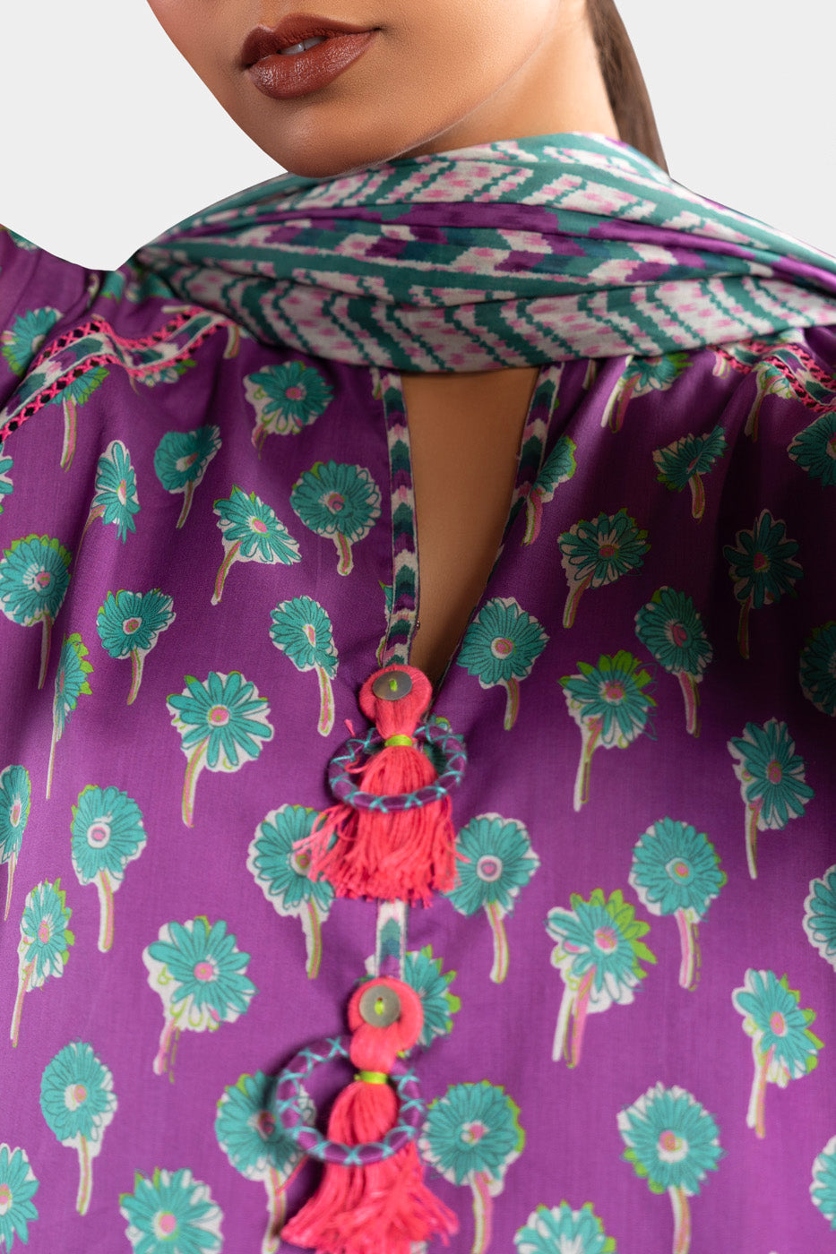 2 Pc Printed Lawn Shirt With Lawn Dupatta