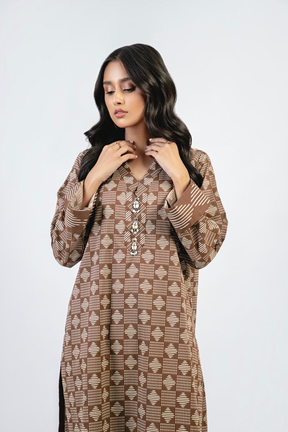 1 Pc Printed Cambric Shirt