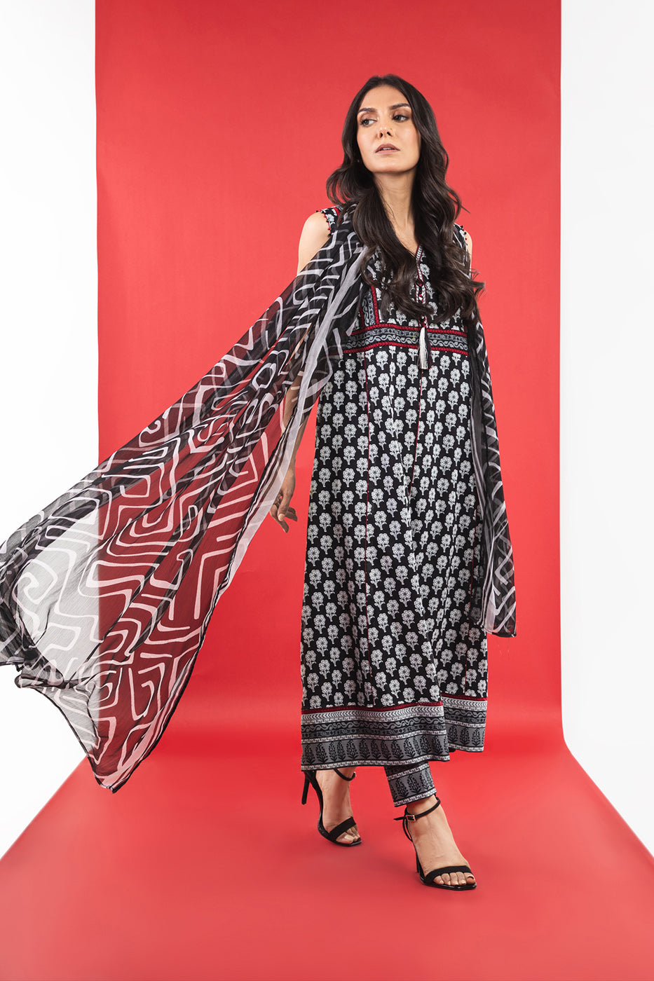 1 Pc Printed Chiffon Dupatta