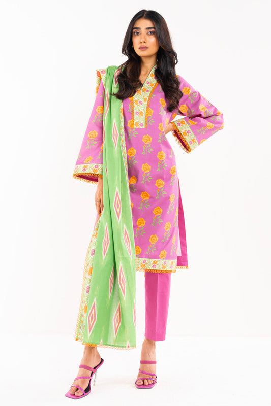 3 Pc Printed Lawn Suit With Lawn Dupatta